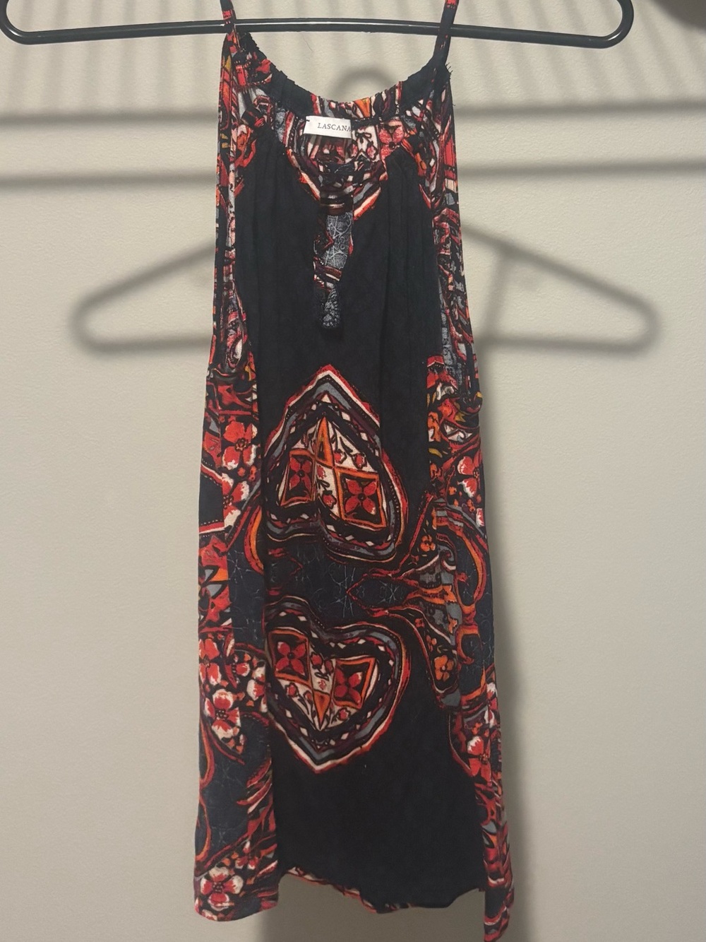 LASCANA Black & Red Printed Tank Top